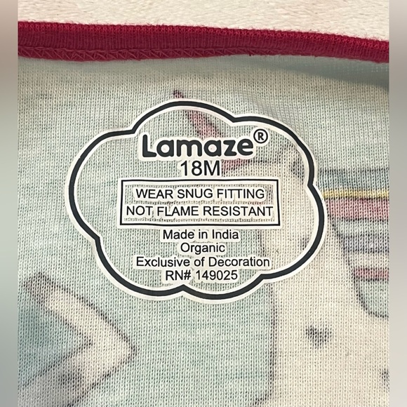 Lamaze Organic 2 PAIRS of Aqua & Pink Unicorn Print Footless Pajamas 18 Months - Picture 8 of 15